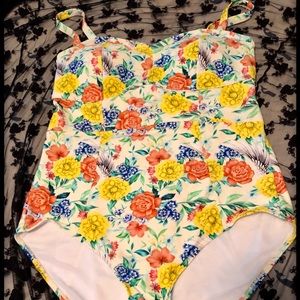 TORRID FLORAL ONE-PIECE SWIMSUIT